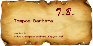Tompos Barbara névjegykártya